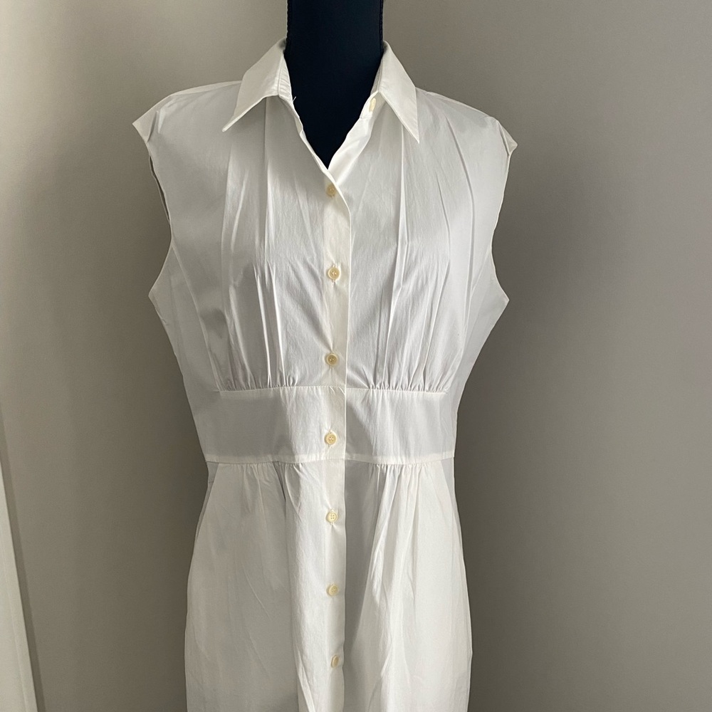 Theory White button down dress